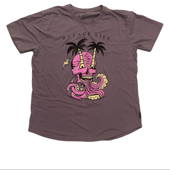 Dikotomy DK Savage Life Purple Graphic T-Shirt Size L - Picture 1 of 8